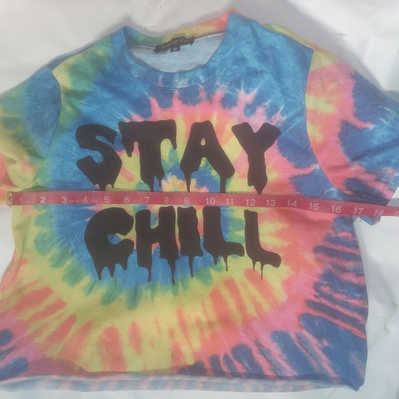 "Stay Chill" Tie Dye Crop Top - Picture 6 of 6